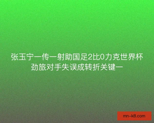 张玉宁一传一射助国足2比0力克世界杯劲旅对手失误成转折关键一 张玉宁一传一射助国足2比0力克世界杯劲旅对手失误成转折关键一